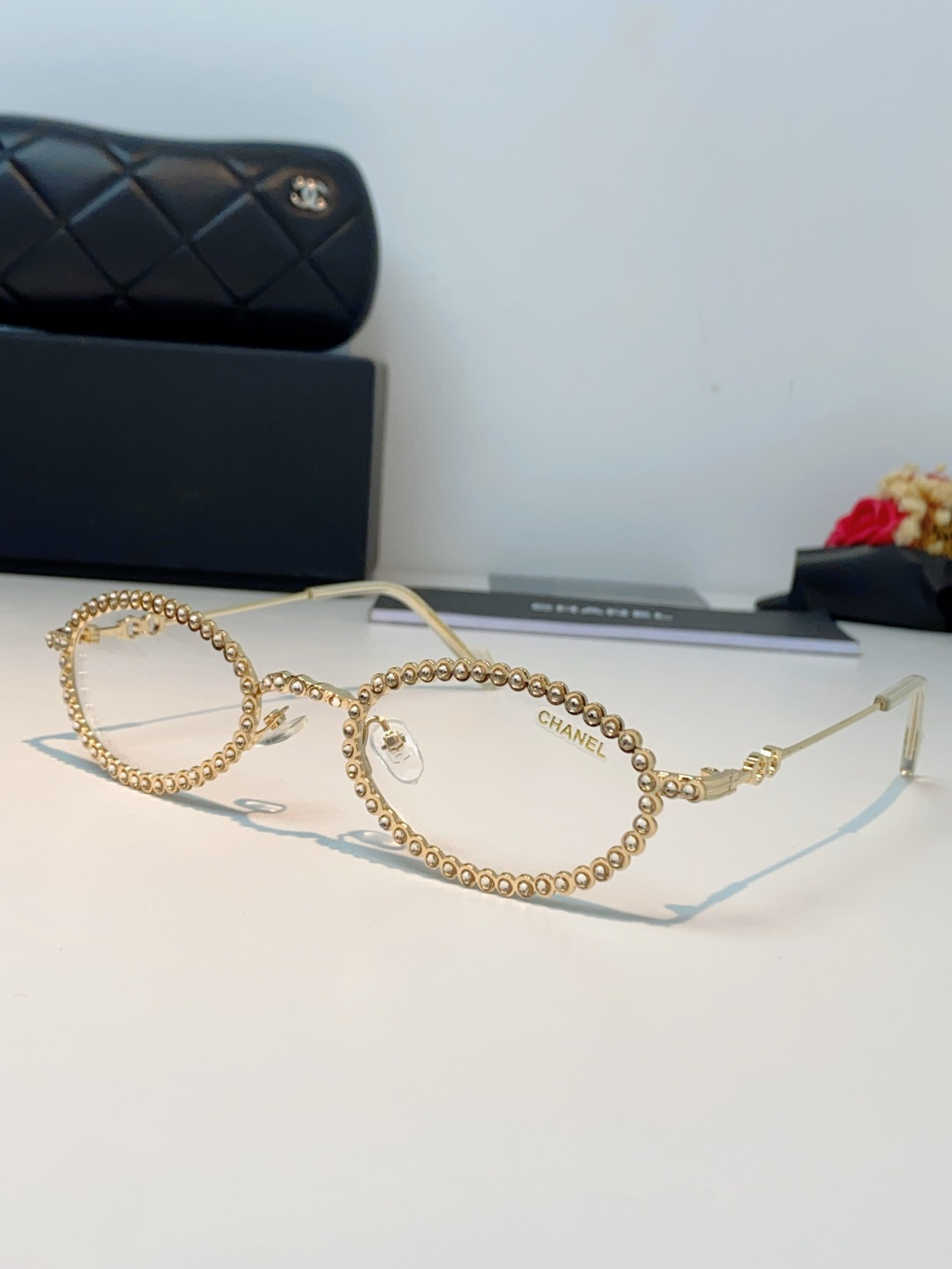 Chanel香奈儿 2026新款欧美风镶钻素颜眼镜轻奢辣妹风配近视度数造型拍照防蓝光小椭圆框