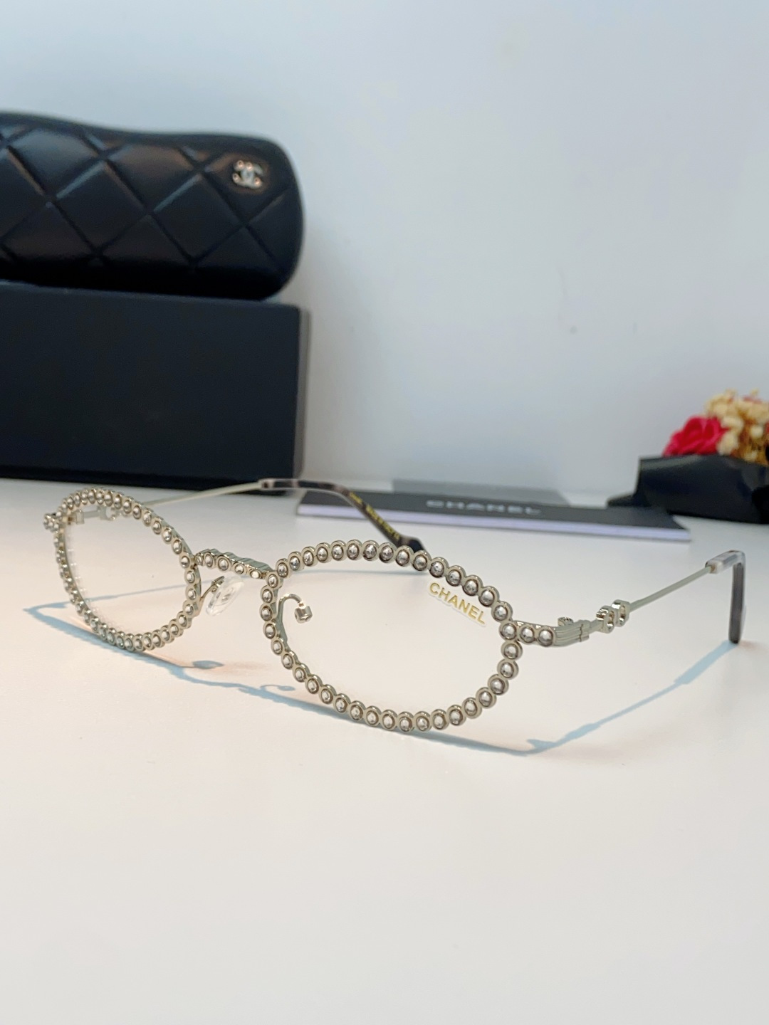 Chanel香奈儿 2026新款欧美风镶钻素颜眼镜轻奢辣妹风配近视度数造型拍照防蓝光小椭圆框