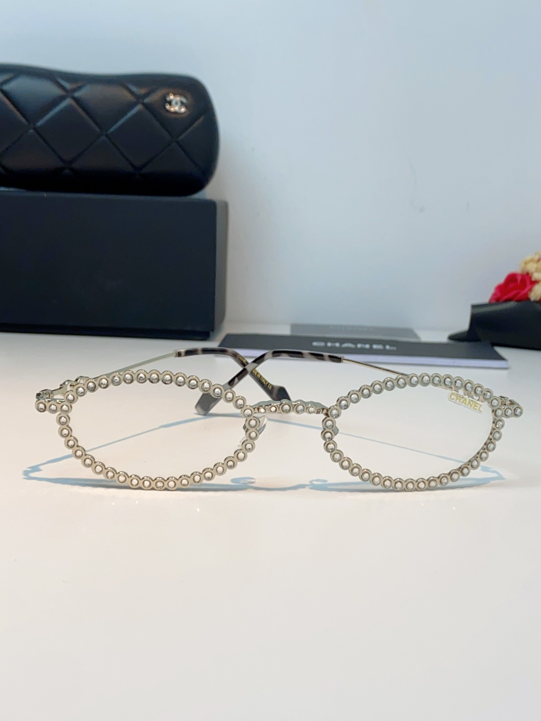 Chanel香奈儿 2026新款欧美风镶钻素颜眼镜轻奢辣妹风配近视度数造型拍照防蓝光小椭圆框