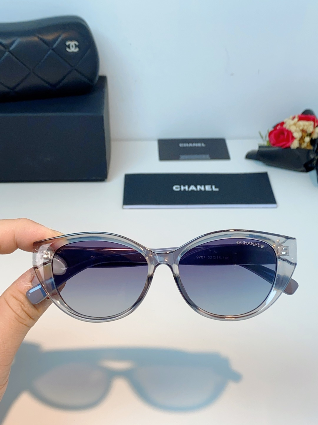 Chanel香奈儿 2026新款欧美辣妹风猫眼山茶花高级感网感防晒墨镜街拍方圆脸显瘦太阳眼镜