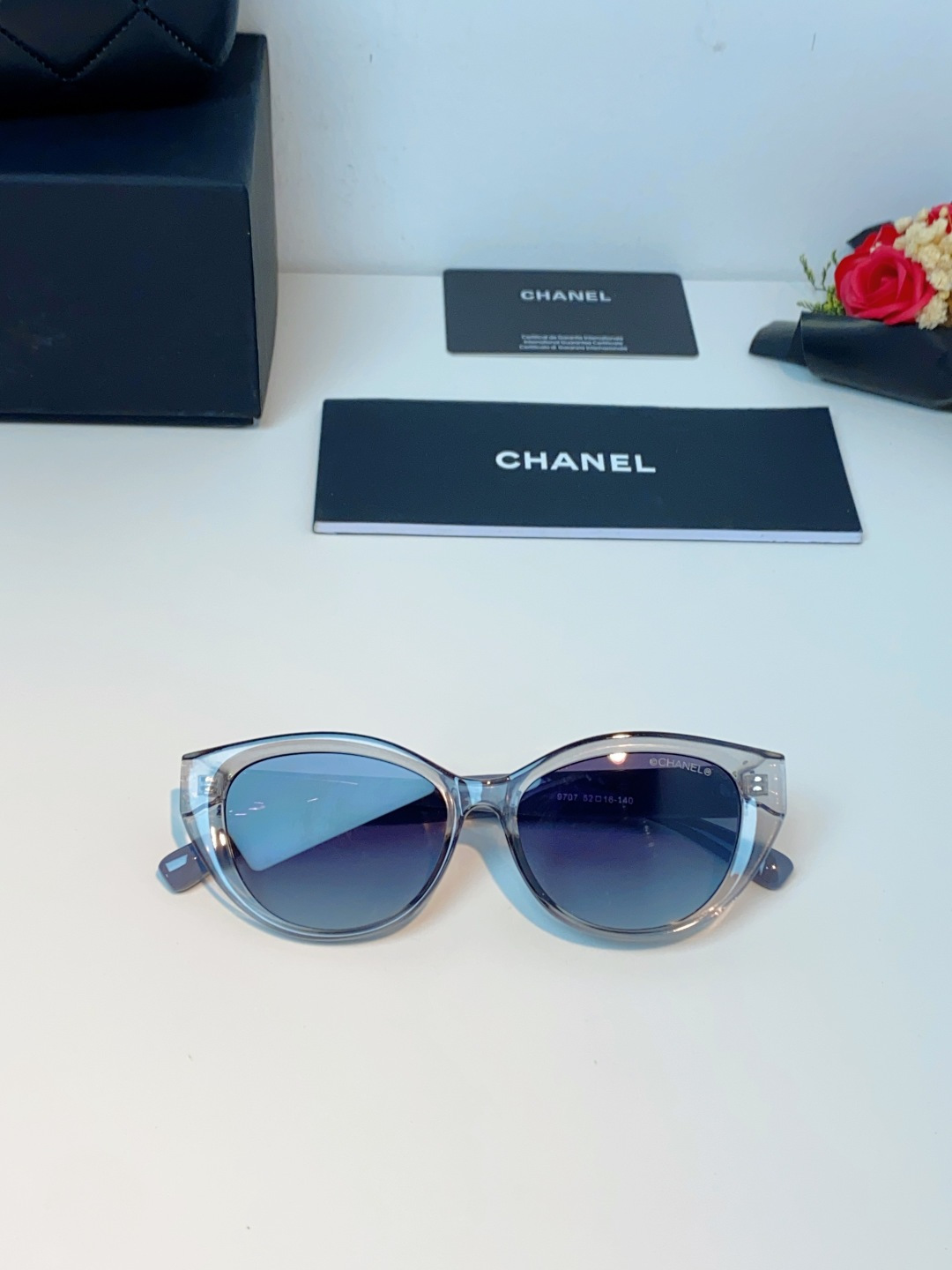 Chanel香奈儿 2026新款欧美辣妹风猫眼山茶花高级感网感防晒墨镜街拍方圆脸显瘦太阳眼镜