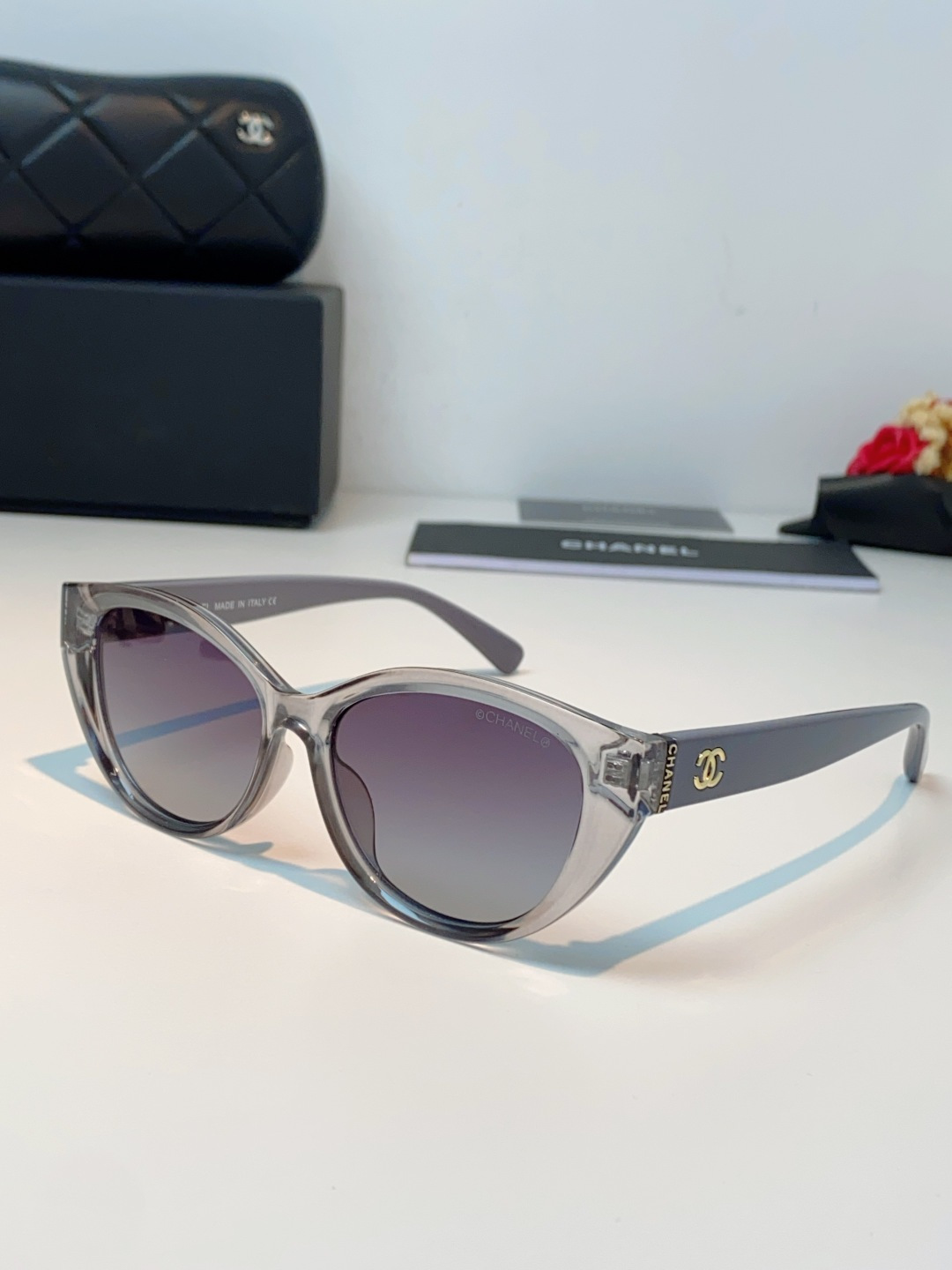 Chanel香奈儿 2026新款欧美辣妹风猫眼山茶花高级感网感防晒墨镜街拍方圆脸显瘦太阳眼镜