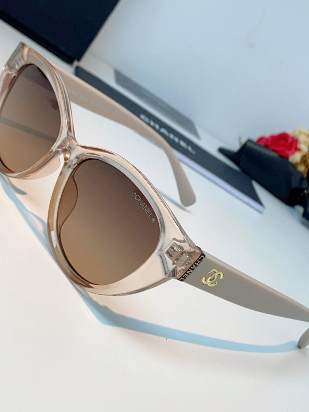 Chanel香奈儿 2026新款欧美辣妹风猫眼山茶花高级感网感防晒墨镜街拍方圆脸显瘦太阳眼镜