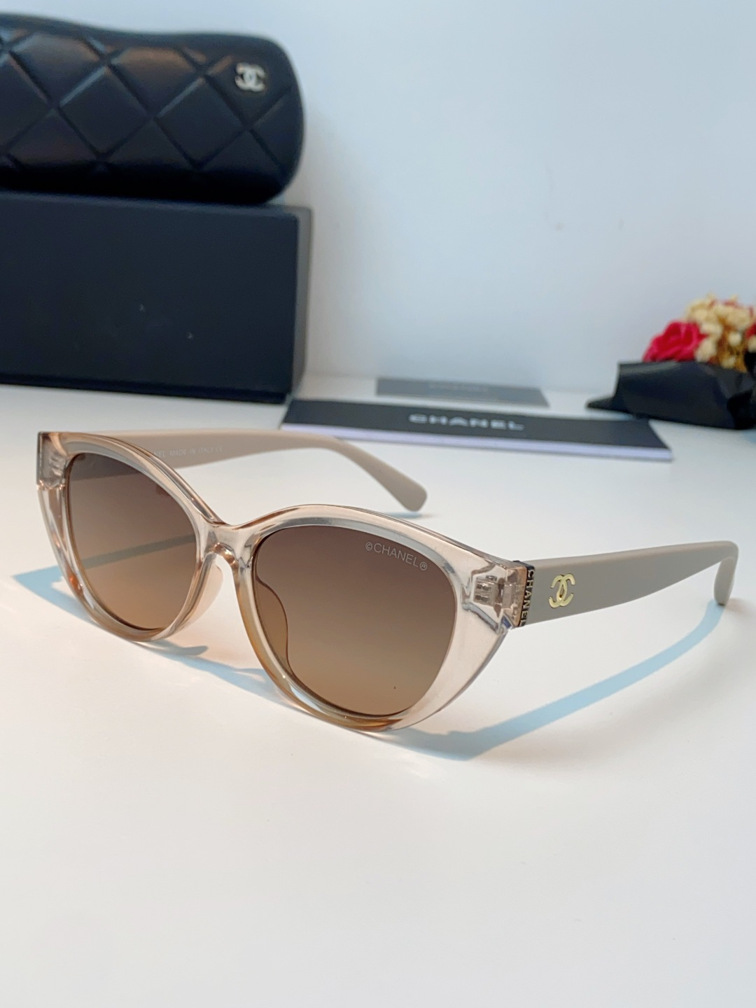 Chanel香奈儿 2026新款欧美辣妹风猫眼山茶花高级感网感防晒墨镜街拍方圆脸显瘦太阳眼镜