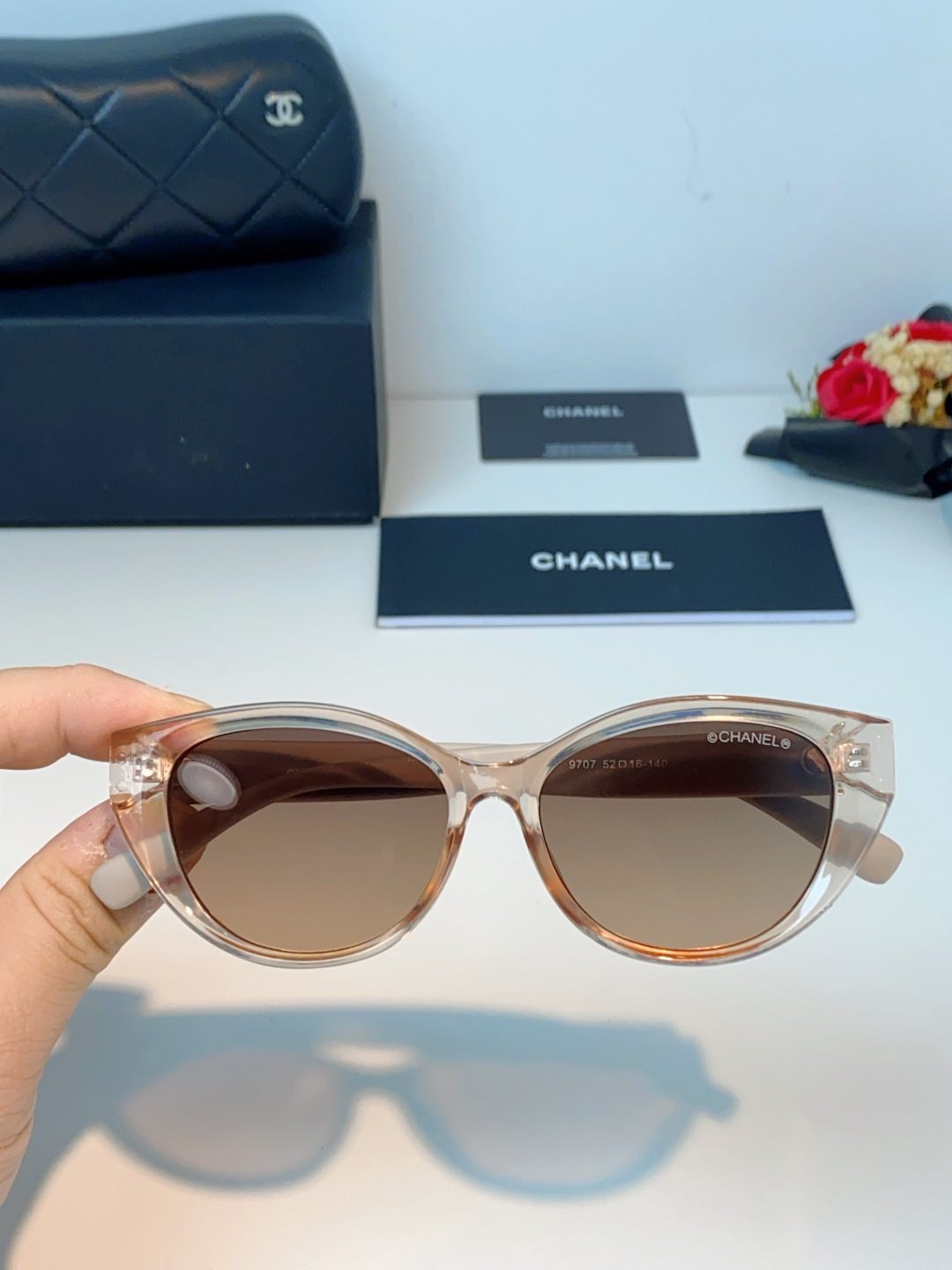 Chanel香奈儿 2026新款欧美辣妹风猫眼山茶花高级感网感防晒墨镜街拍方圆脸显瘦太阳眼镜