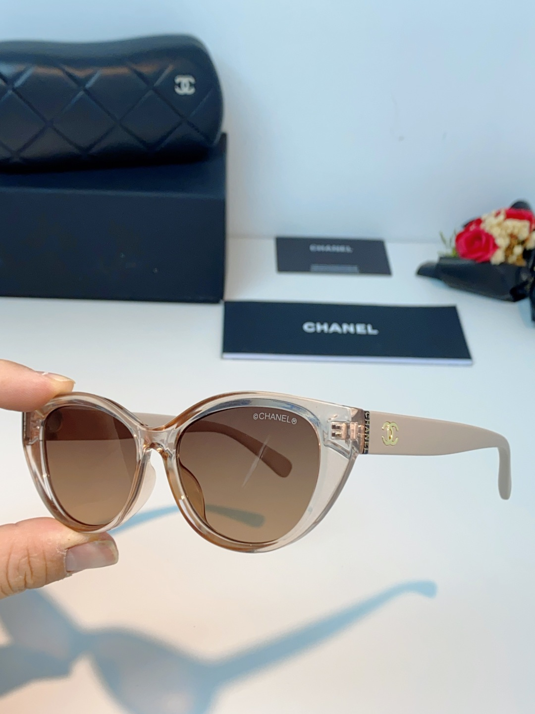 Chanel香奈儿 2026新款欧美辣妹风猫眼山茶花高级感网感防晒墨镜街拍方圆脸显瘦太阳眼镜