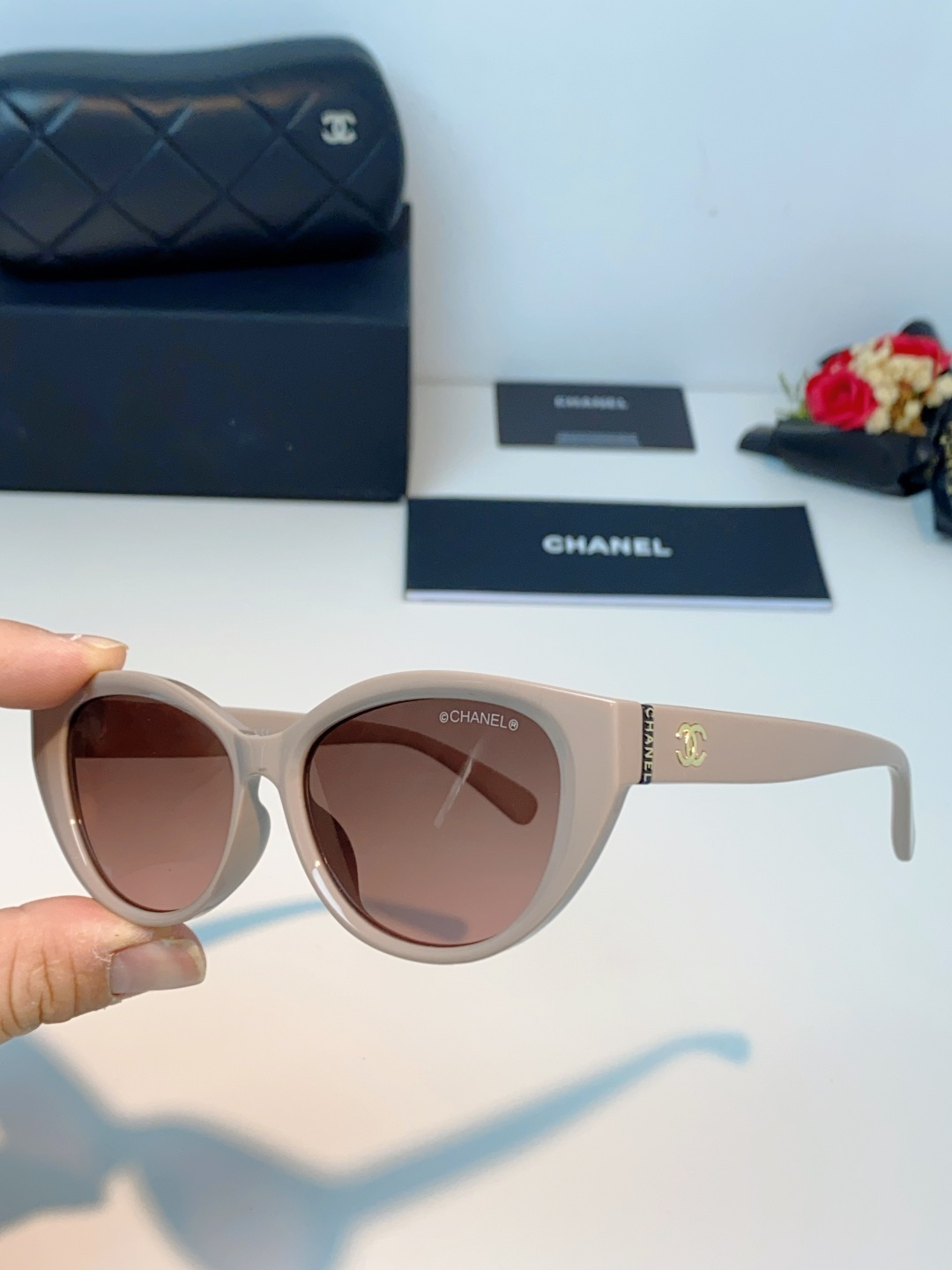 Chanel香奈儿 2026新款欧美辣妹风猫眼山茶花高级感网感防晒墨镜街拍方圆脸显瘦太阳眼镜