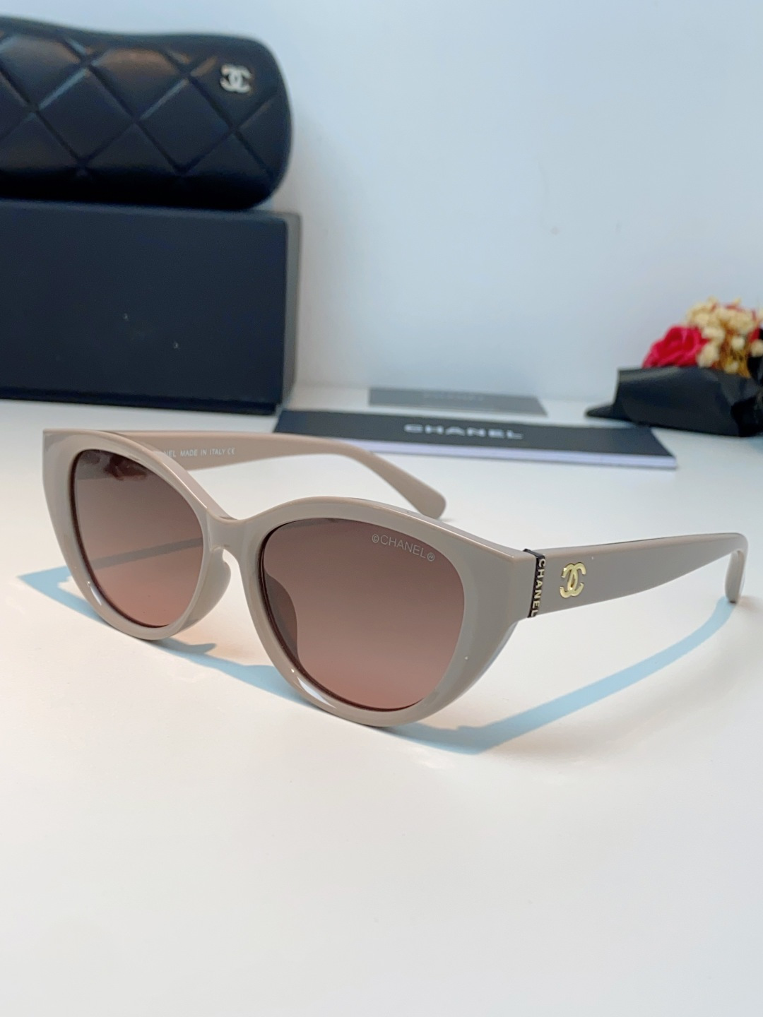 Chanel香奈儿 2026新款欧美辣妹风猫眼山茶花高级感网感防晒墨镜街拍方圆脸显瘦太阳眼镜