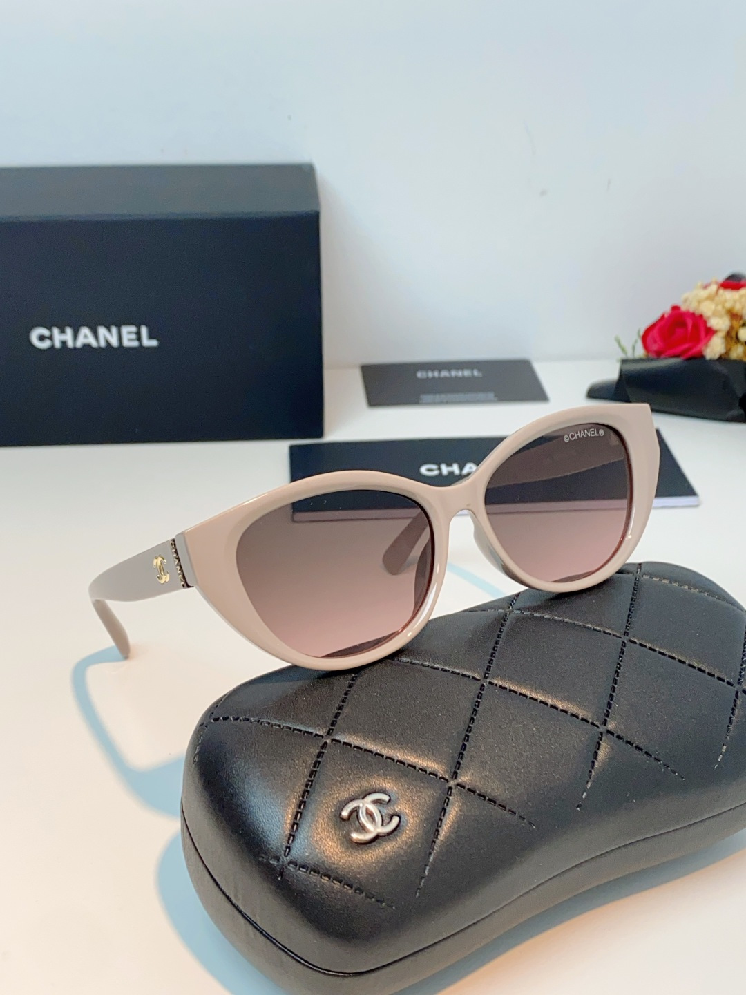 Chanel香奈儿 2026新款欧美辣妹风猫眼山茶花高级感网感防晒墨镜街拍方圆脸显瘦太阳眼镜