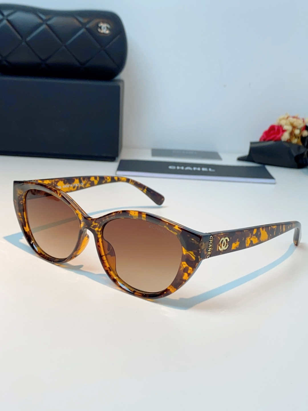 Chanel香奈儿 2026新款欧美辣妹风猫眼山茶花高级感网感防晒墨镜街拍方圆脸显瘦太阳眼镜