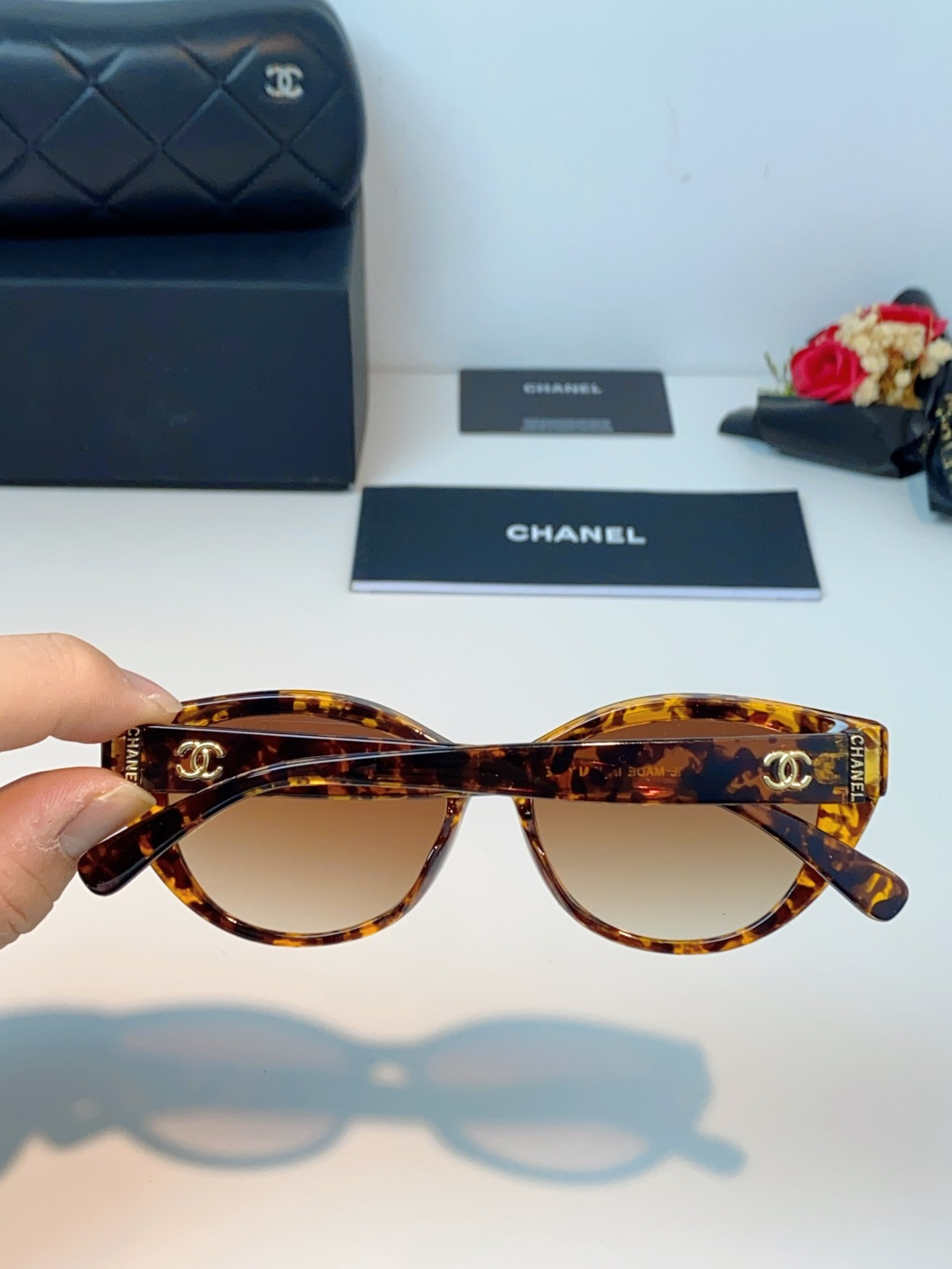 Chanel香奈儿 2026新款欧美辣妹风猫眼山茶花高级感网感防晒墨镜街拍方圆脸显瘦太阳眼镜