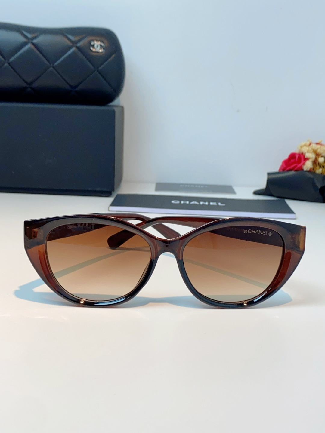 Chanel香奈儿 2026新款欧美辣妹风猫眼山茶花高级感网感防晒墨镜街拍方圆脸显瘦太阳眼镜