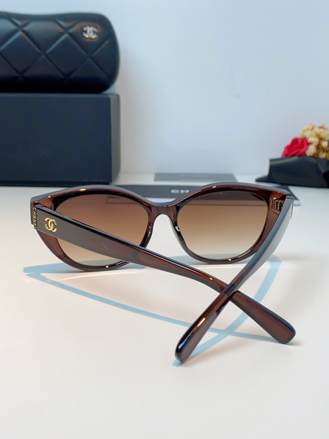 Chanel香奈儿 2026新款欧美辣妹风猫眼山茶花高级感网感防晒墨镜街拍方圆脸显瘦太阳眼镜