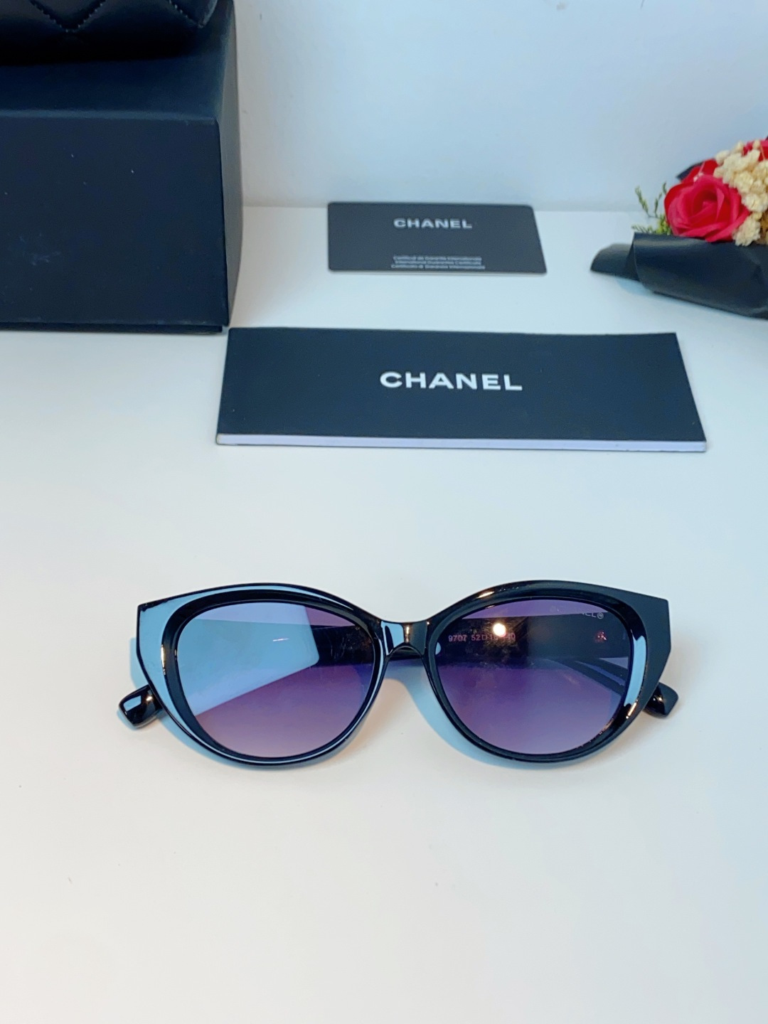 Chanel香奈儿 2026新款欧美辣妹风猫眼山茶花高级感网感防晒墨镜街拍方圆脸显瘦太阳眼镜