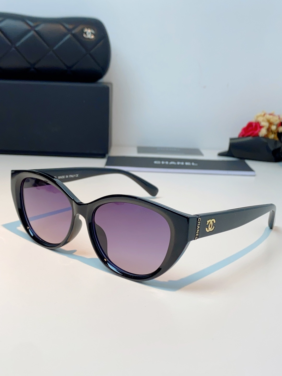 Chanel香奈儿 2026新款欧美辣妹风猫眼山茶花高级感网感防晒墨镜街拍方圆脸显瘦太阳眼镜