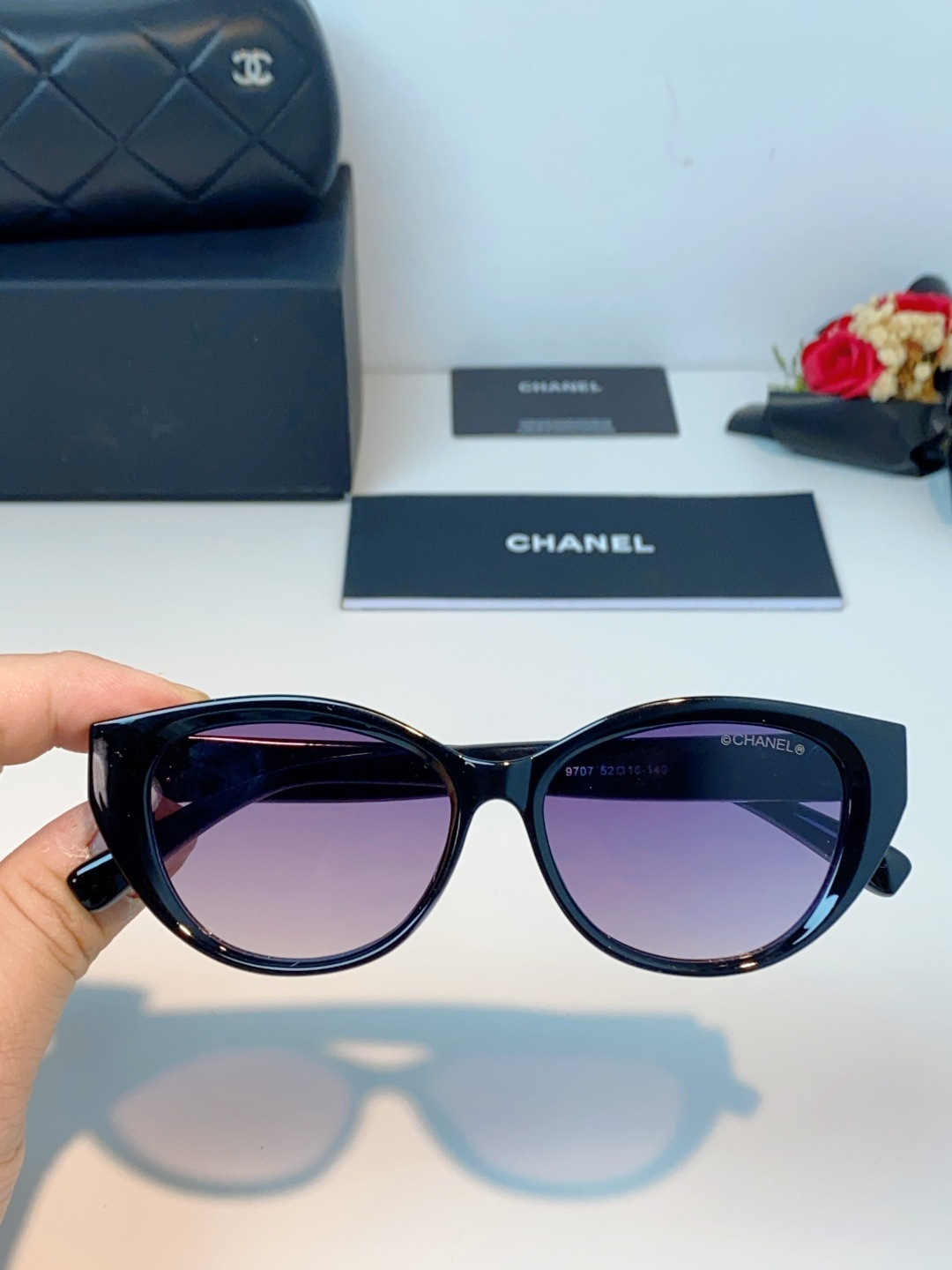 Chanel香奈儿 2026新款欧美辣妹风猫眼山茶花高级感网感防晒墨镜街拍方圆脸显瘦太阳眼镜