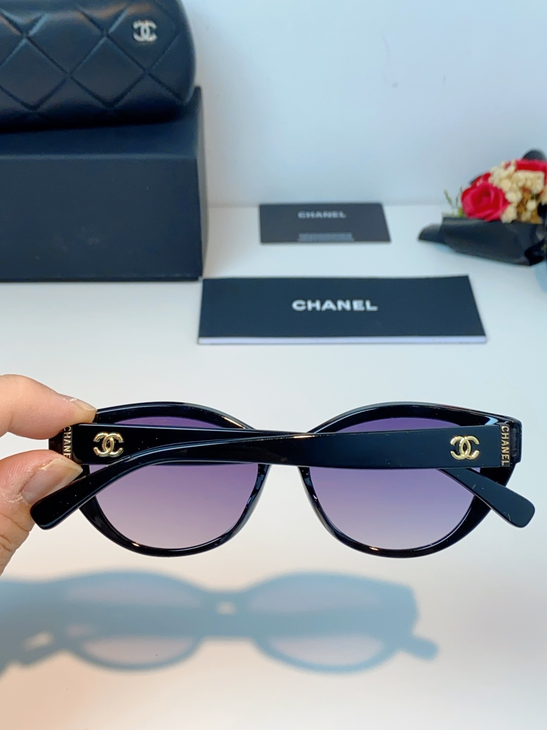 Chanel香奈儿 2026新款欧美辣妹风猫眼山茶花高级感网感防晒墨镜街拍方圆脸显瘦太阳眼镜