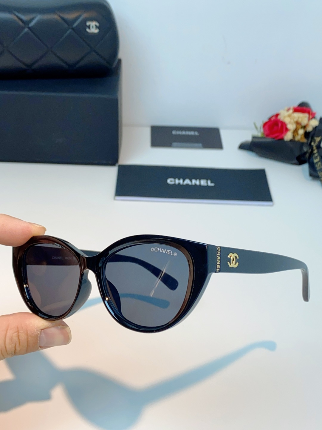 Chanel香奈儿 2026新款欧美辣妹风猫眼山茶花高级感网感防晒墨镜街拍方圆脸显瘦太阳眼镜