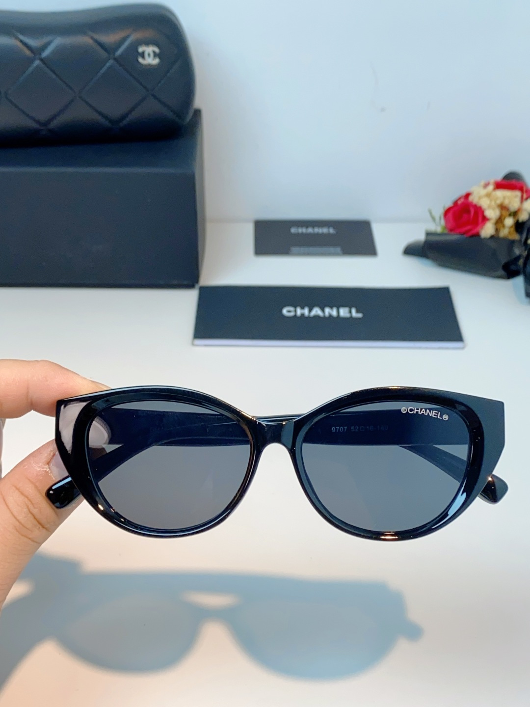 Chanel香奈儿 2026新款欧美辣妹风猫眼山茶花高级感网感防晒墨镜街拍方圆脸显瘦太阳眼镜