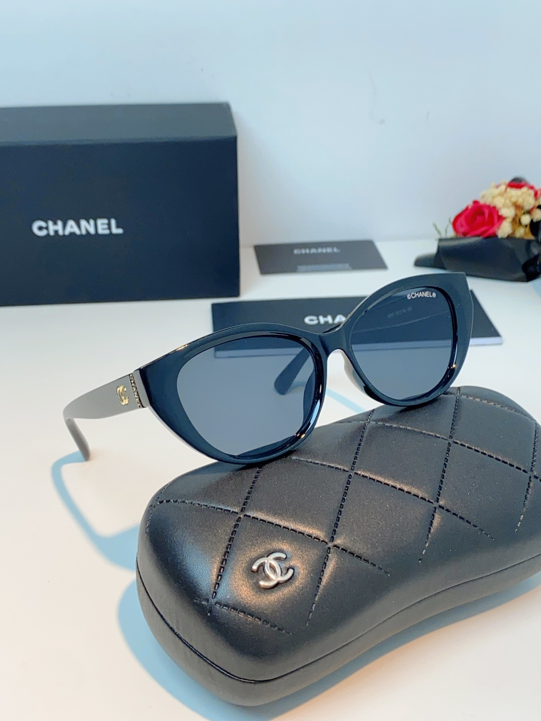 Chanel香奈儿 2026新款欧美辣妹风猫眼山茶花高级感网感防晒墨镜街拍方圆脸显瘦太阳眼镜