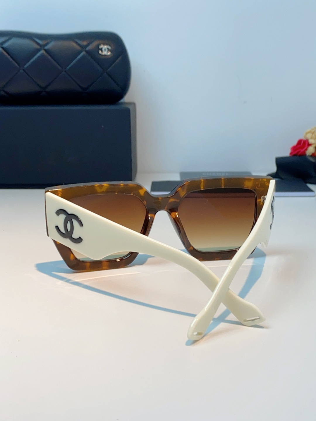 Chanel香奈儿 太阳镜大框双C大Logo时尚墨镜 网红同款大框眼镜