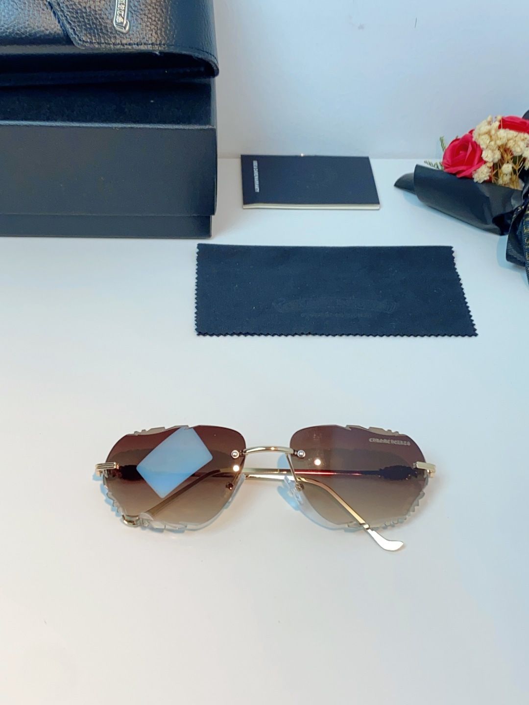 Chrome Hearts 克罗心 2026新款欧美长弧形曲面镜片无框墨镜高级感太阳眼镜防紫外线复古港风