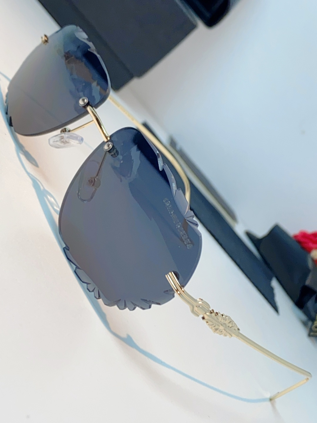 Chrome Hearts 克罗心 2026新款欧美长弧形曲面镜片无框墨镜高级感太阳眼镜防紫外线复古港风