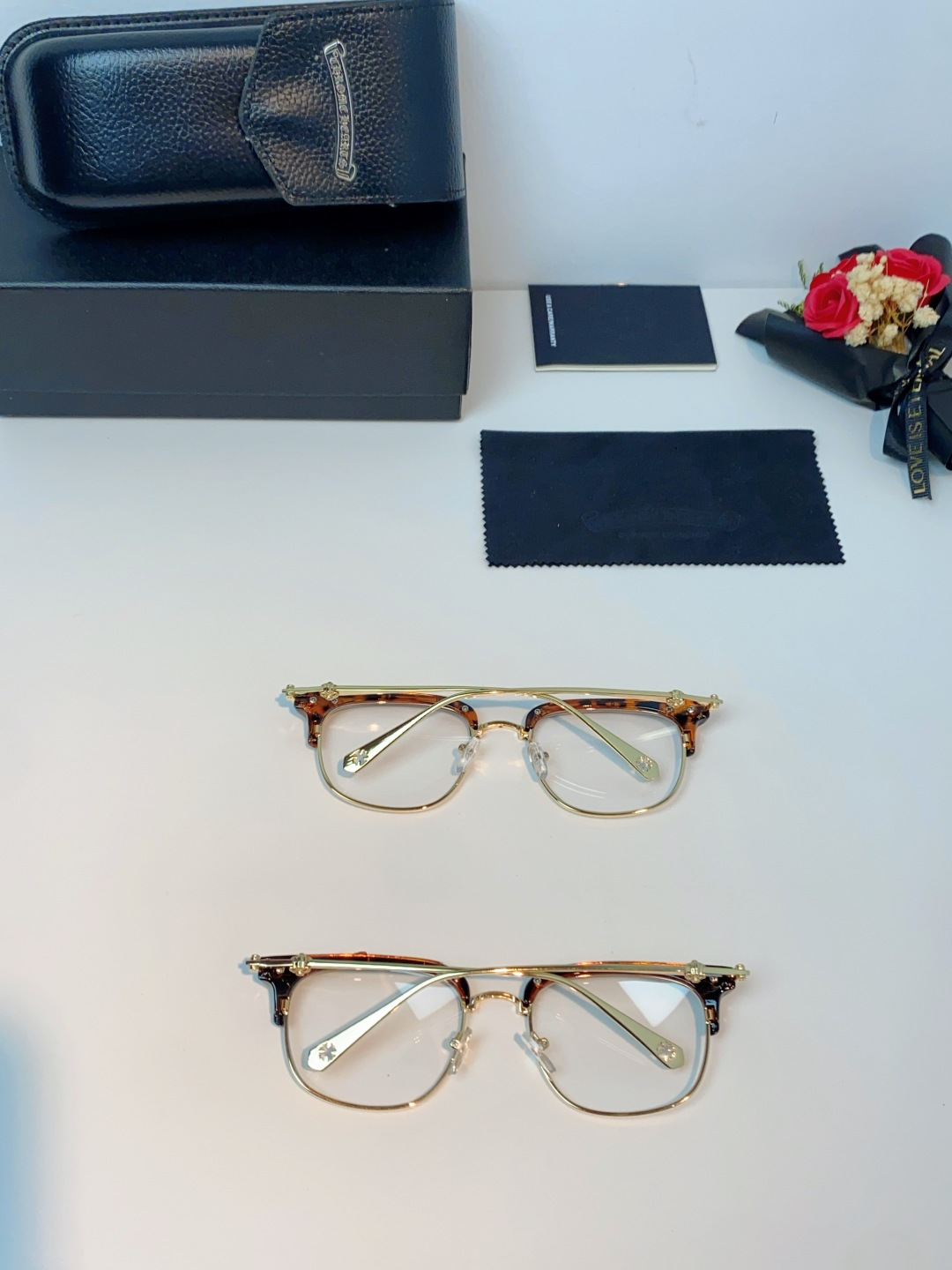 Chrome Hearts 克罗心 薛之谦同款眼镜框男潮复古半框近视眼镜女防辐射眼镜架平光镜眼镜