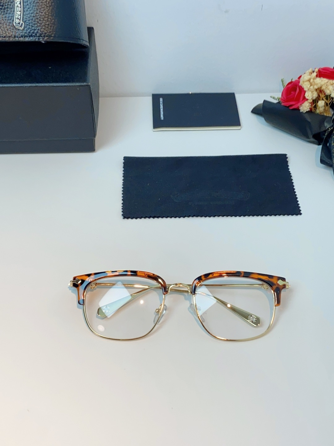 Chrome Hearts 克罗心 薛之谦同款眼镜框男潮复古半框近视眼镜女防辐射眼镜架平光镜眼镜