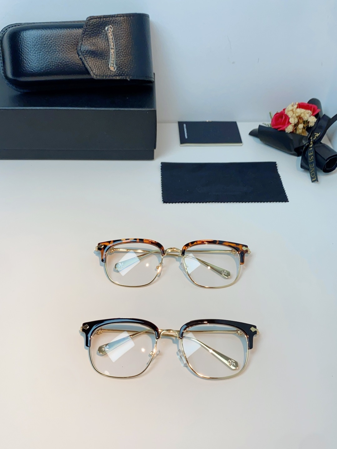 Chrome Hearts 克罗心 薛之谦同款眼镜框男潮复古半框近视眼镜女防辐射眼镜架平光镜眼镜