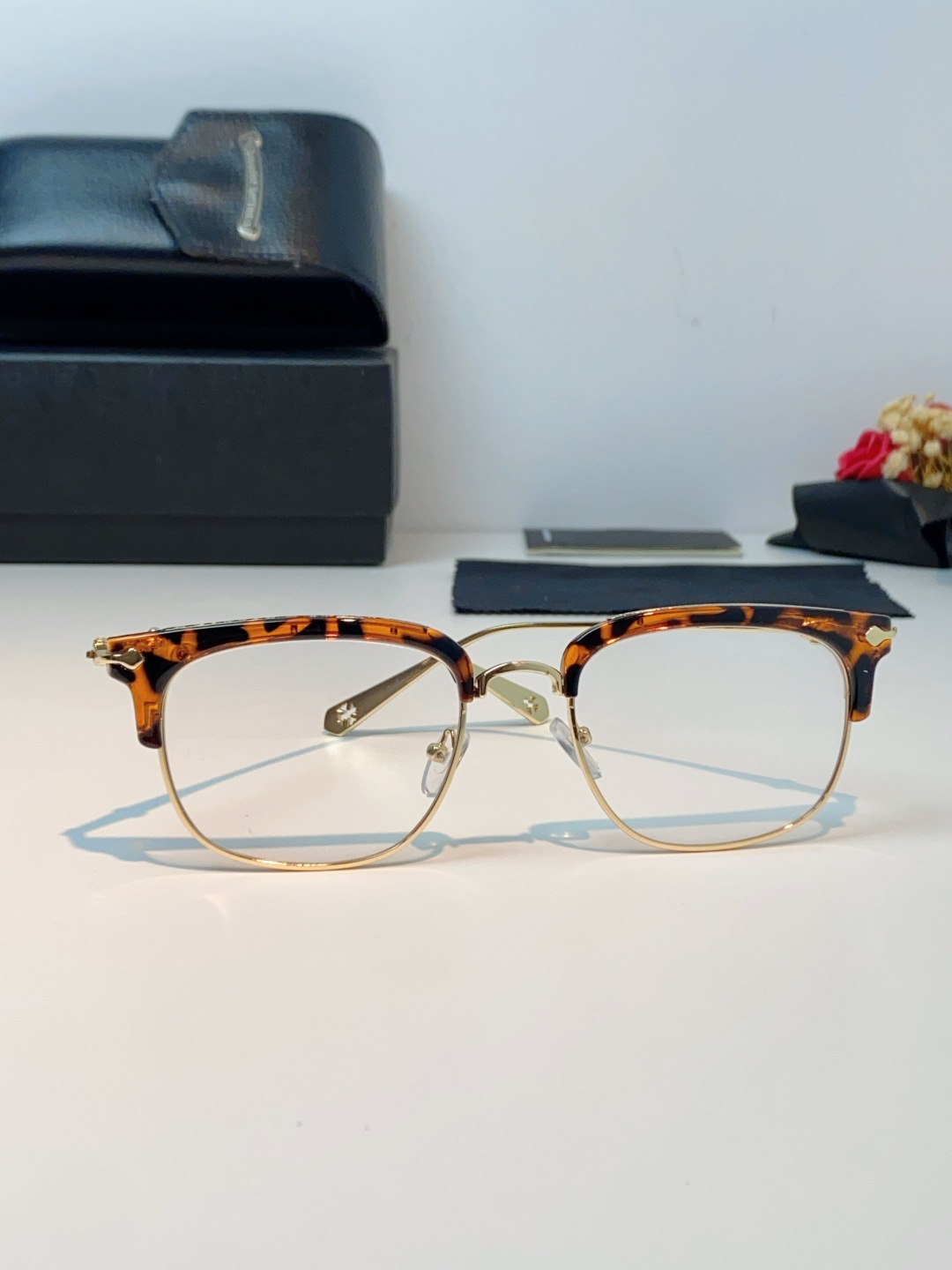 Chrome Hearts 克罗心 薛之谦同款眼镜框男潮复古半框近视眼镜女防辐射眼镜架平光镜眼镜