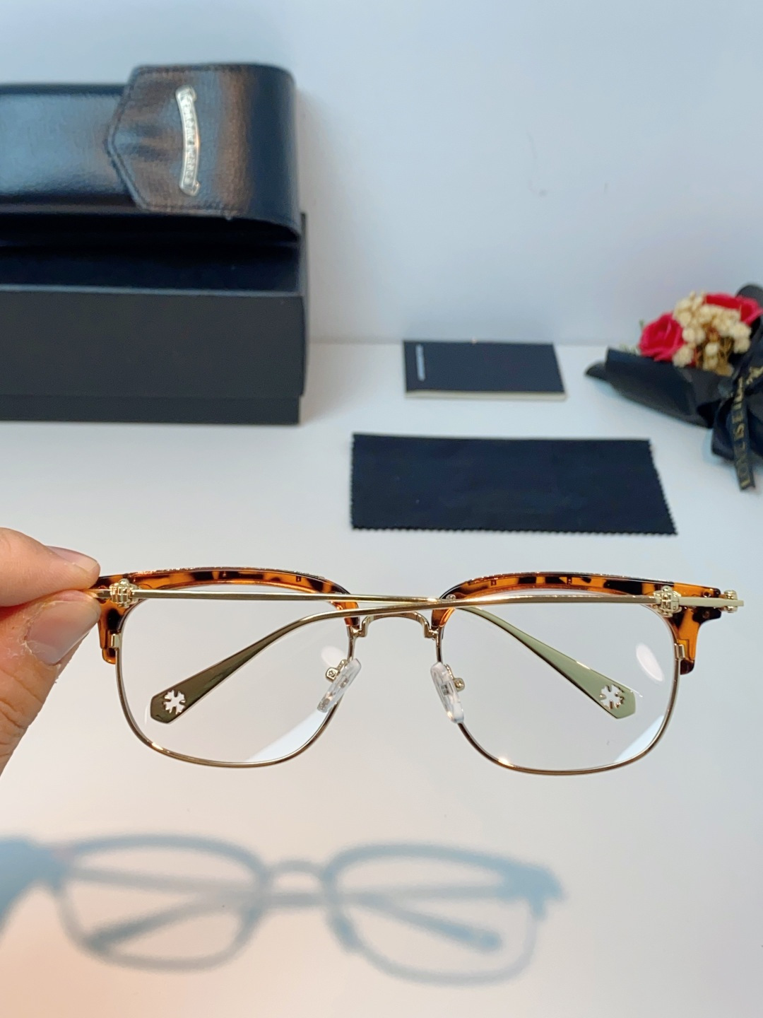 Chrome Hearts 克罗心 薛之谦同款眼镜框男潮复古半框近视眼镜女防辐射眼镜架平光镜眼镜