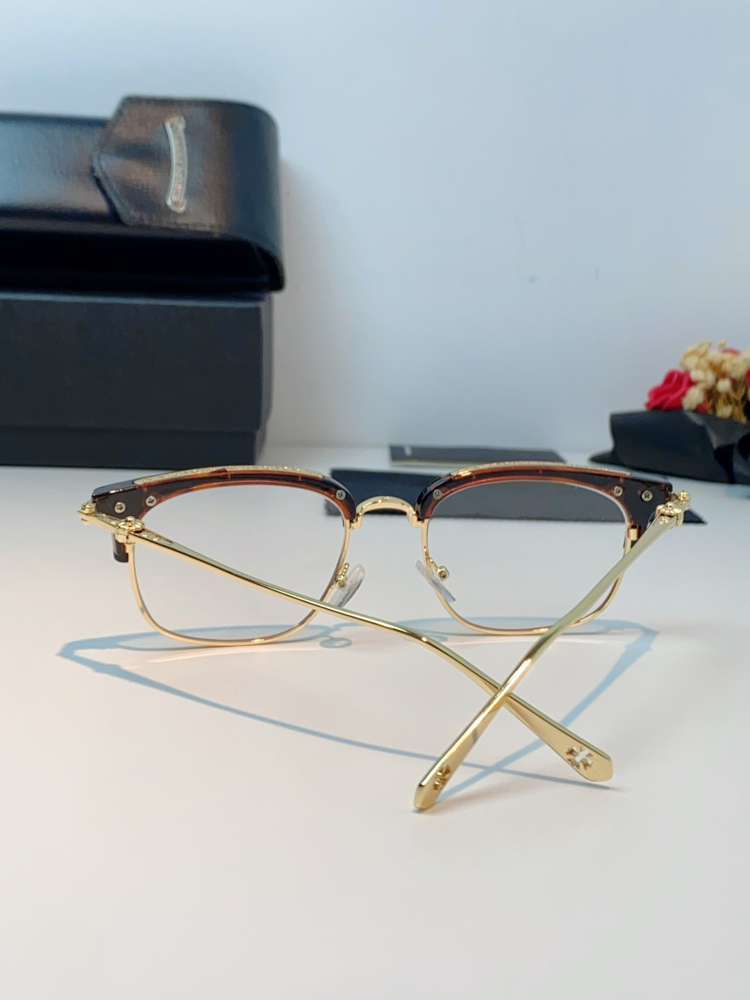 Chrome Hearts 克罗心 薛之谦同款眼镜框男潮复古半框近视眼镜女防辐射眼镜架平光镜眼镜