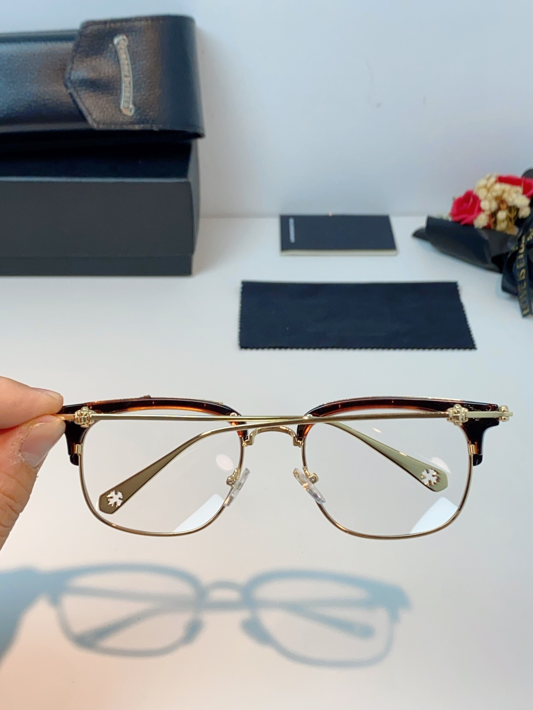 Chrome Hearts 克罗心 薛之谦同款眼镜框男潮复古半框近视眼镜女防辐射眼镜架平光镜眼镜