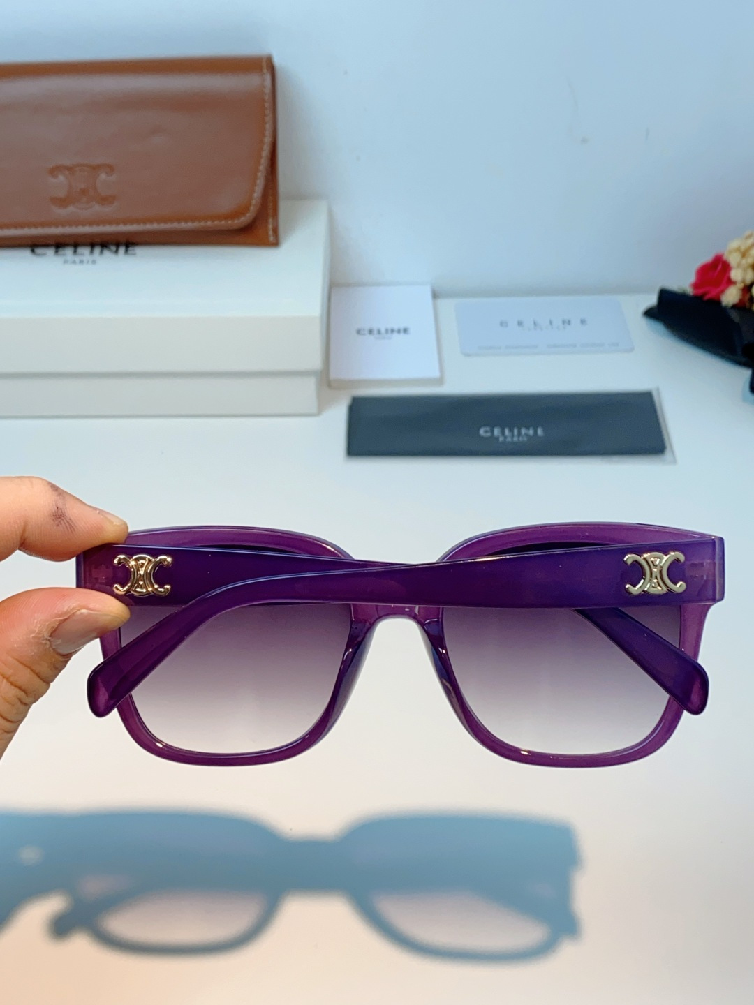 Celine赛琳 法式凯旋墨镜女高级感最新款复古猫眼小红书同款太阳镜爆款 男女通用 CL40222