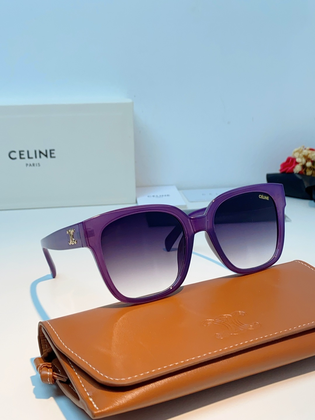 Celine赛琳 法式凯旋墨镜女高级感最新款复古猫眼小红书同款太阳镜爆款 男女通用 CL40222