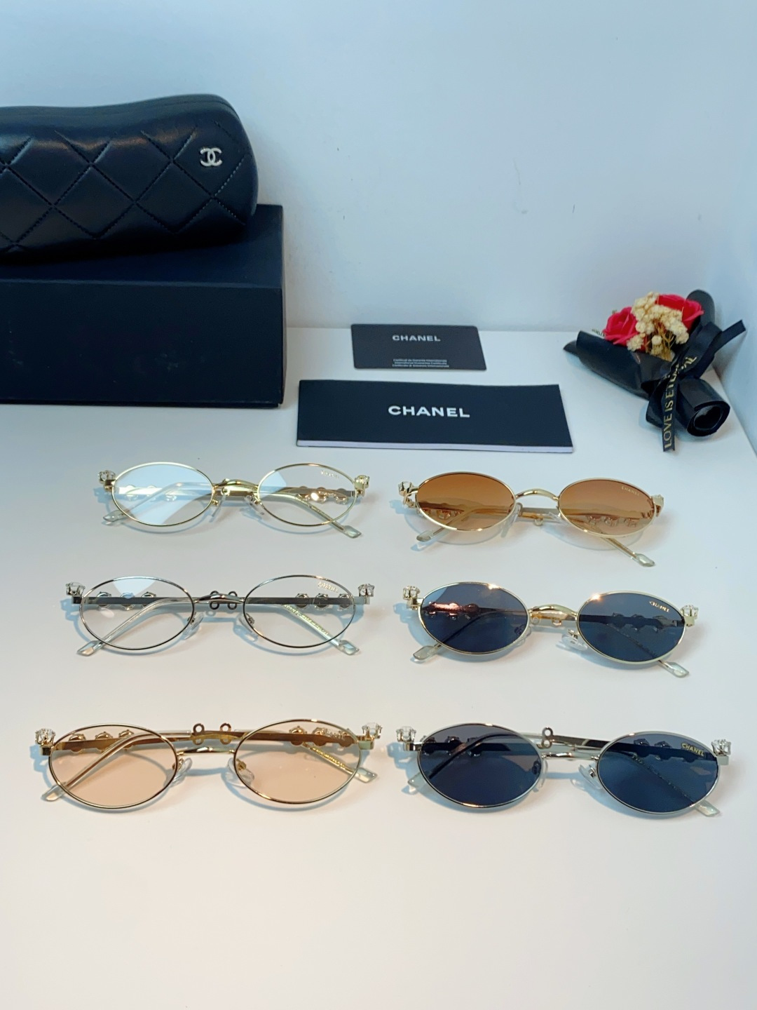 Chanel香奈儿 2026新款宝石系列复古小框椭圆形镶粉钻可配近视防蓝光有质感高级素颜