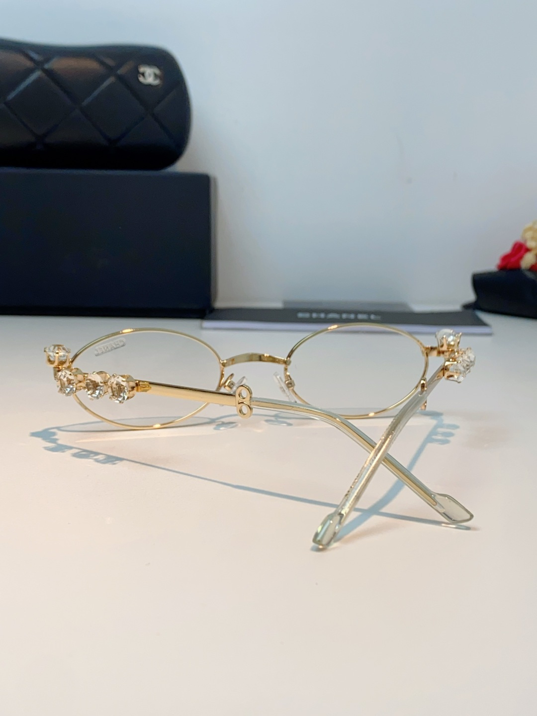 Chanel香奈儿 2026新款宝石系列复古小框椭圆形镶粉钻可配近视防蓝光有质感高级素颜