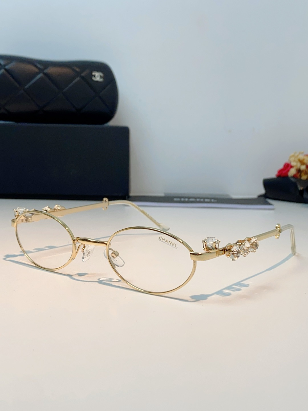 Chanel香奈儿 2026新款宝石系列复古小框椭圆形镶粉钻可配近视防蓝光有质感高级素颜