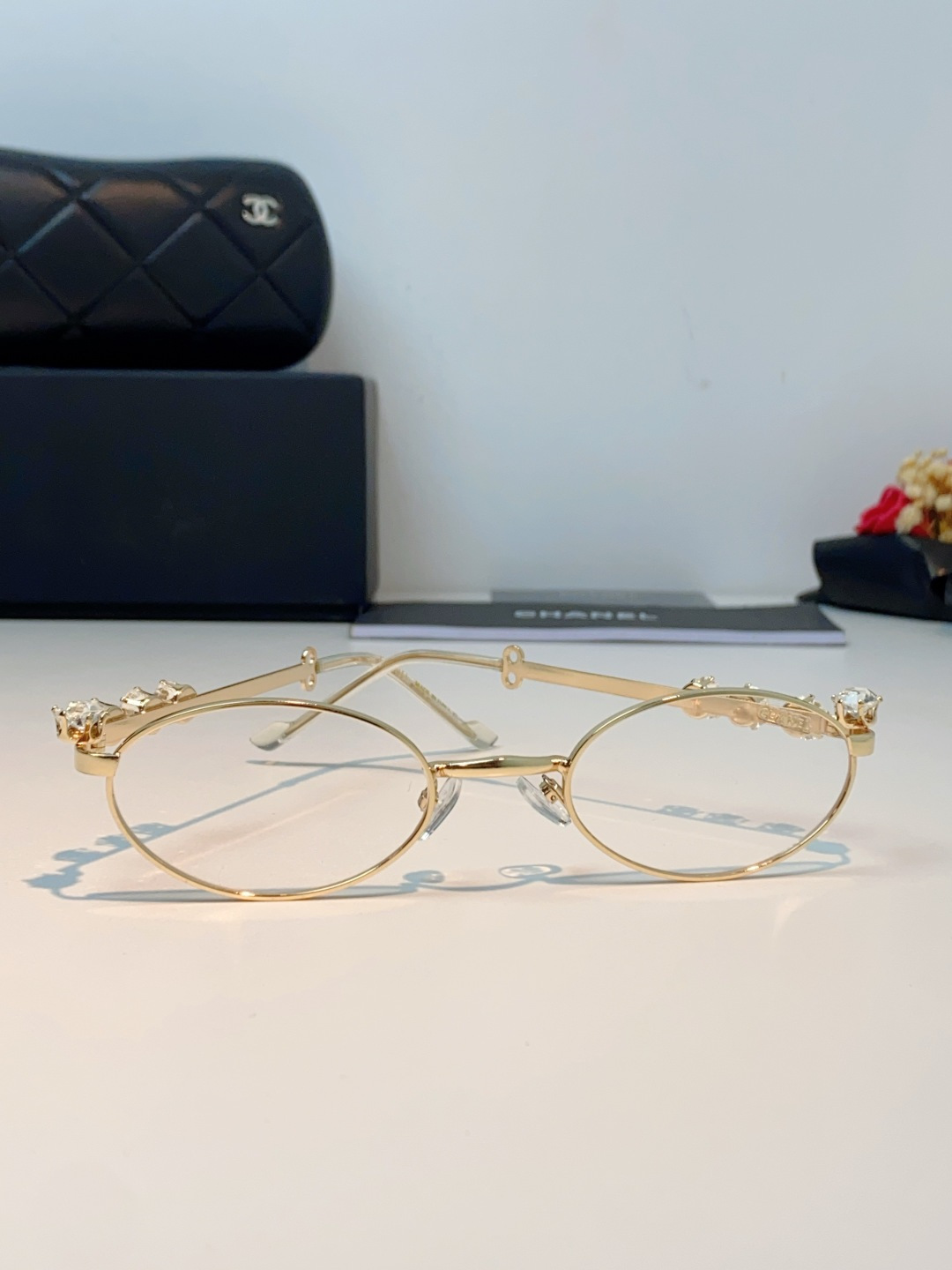 Chanel香奈儿 2026新款宝石系列复古小框椭圆形镶粉钻可配近视防蓝光有质感高级素颜