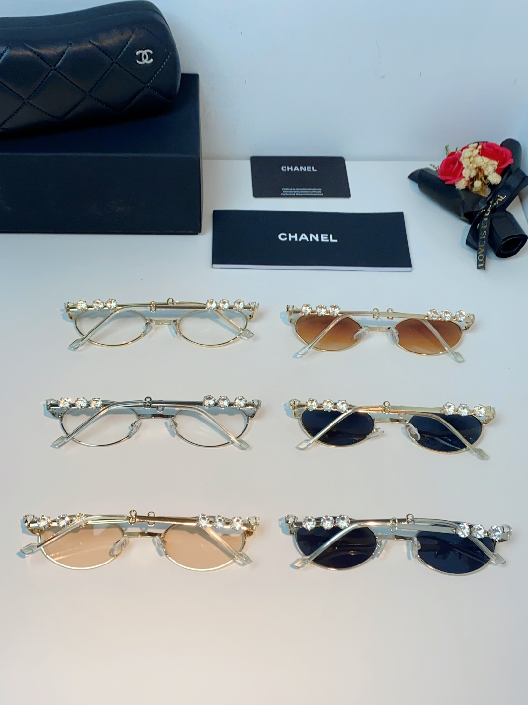 Chanel香奈儿 2026新款宝石系列复古小框椭圆形镶粉钻可配近视防蓝光有质感高级素颜