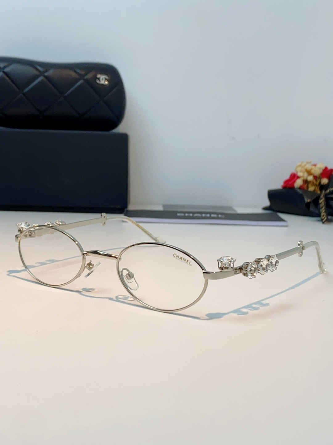 Chanel香奈儿 2026新款宝石系列复古小框椭圆形镶粉钻可配近视防蓝光有质感高级素颜