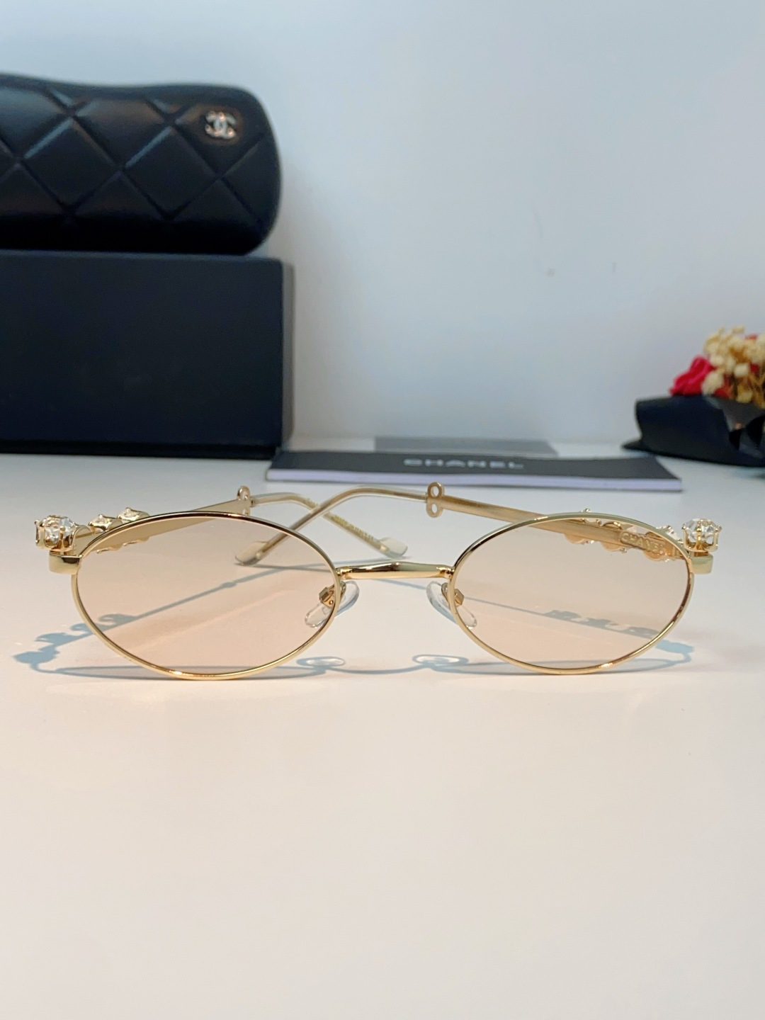 Chanel香奈儿 2026新款宝石系列复古小框椭圆形镶粉钻可配近视防蓝光有质感高级素颜