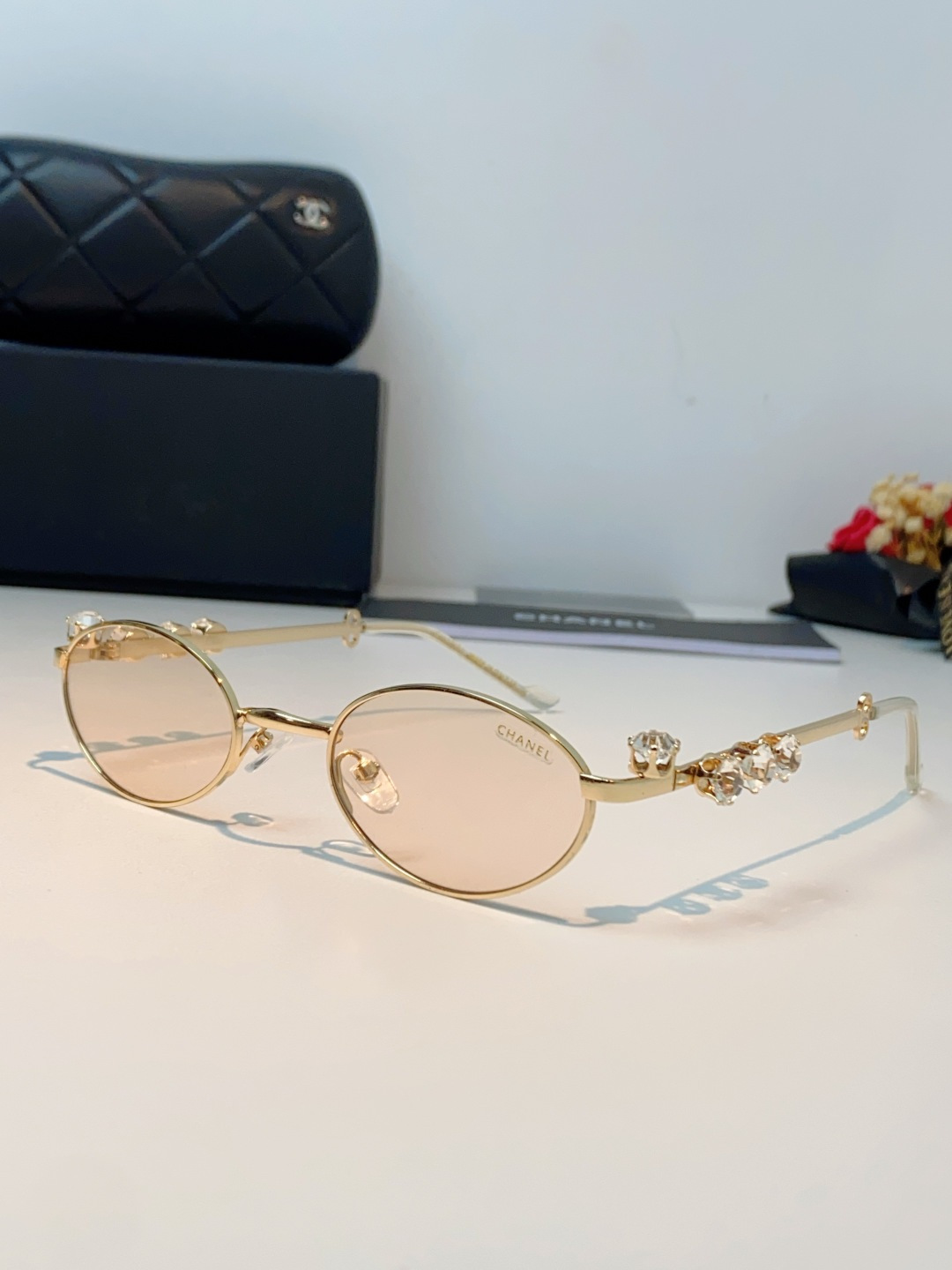 Chanel香奈儿 2026新款宝石系列复古小框椭圆形镶粉钻可配近视防蓝光有质感高级素颜