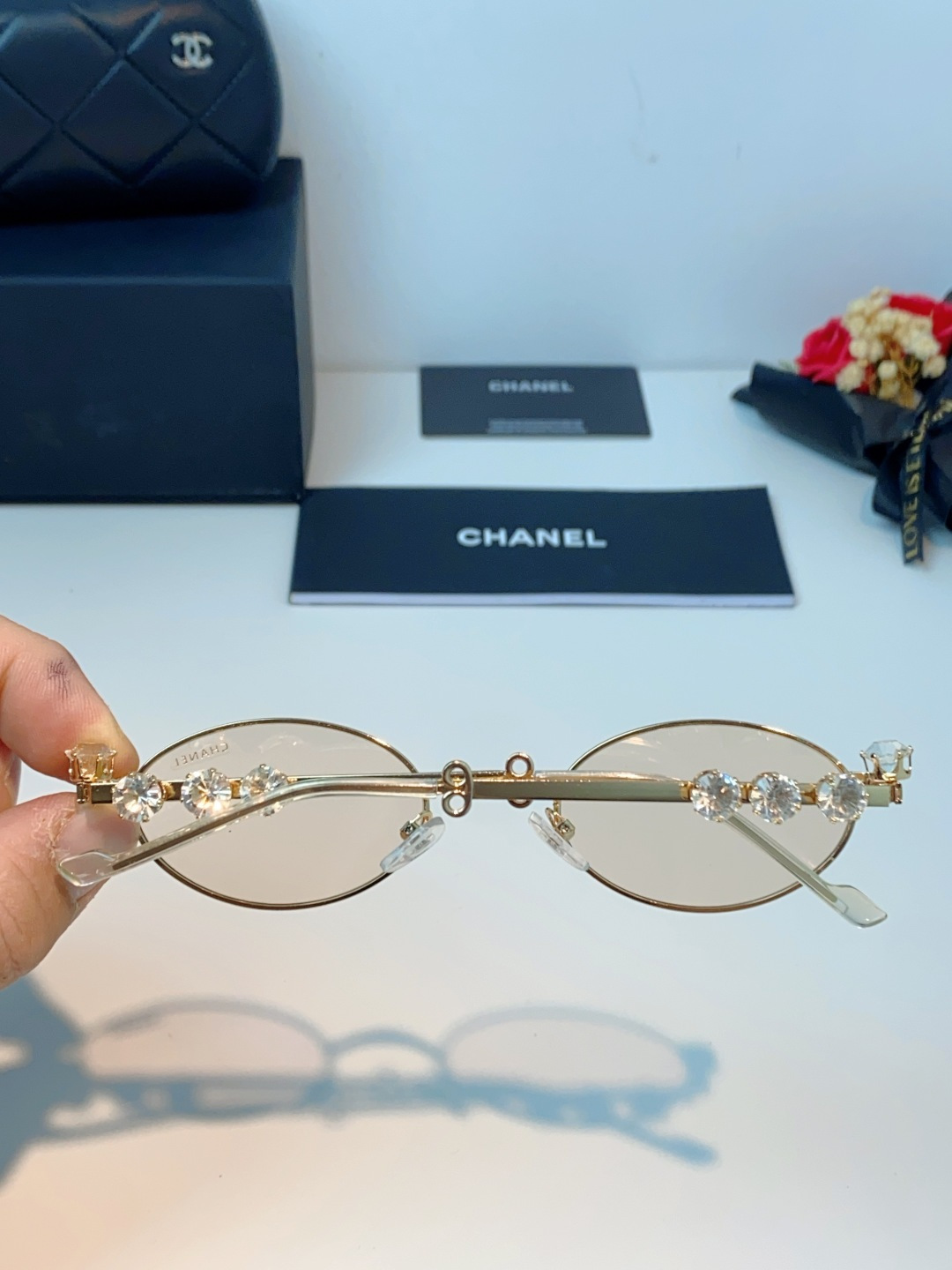 Chanel香奈儿 2026新款宝石系列复古小框椭圆形镶粉钻可配近视防蓝光有质感高级素颜