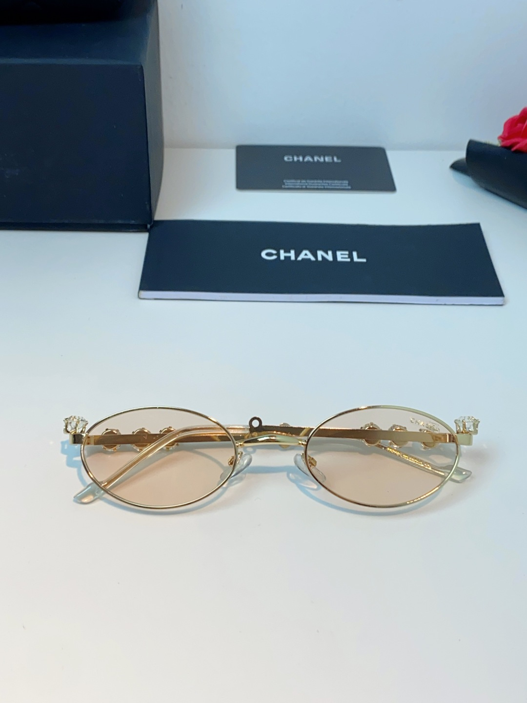 Chanel香奈儿 2026新款宝石系列复古小框椭圆形镶粉钻可配近视防蓝光有质感高级素颜