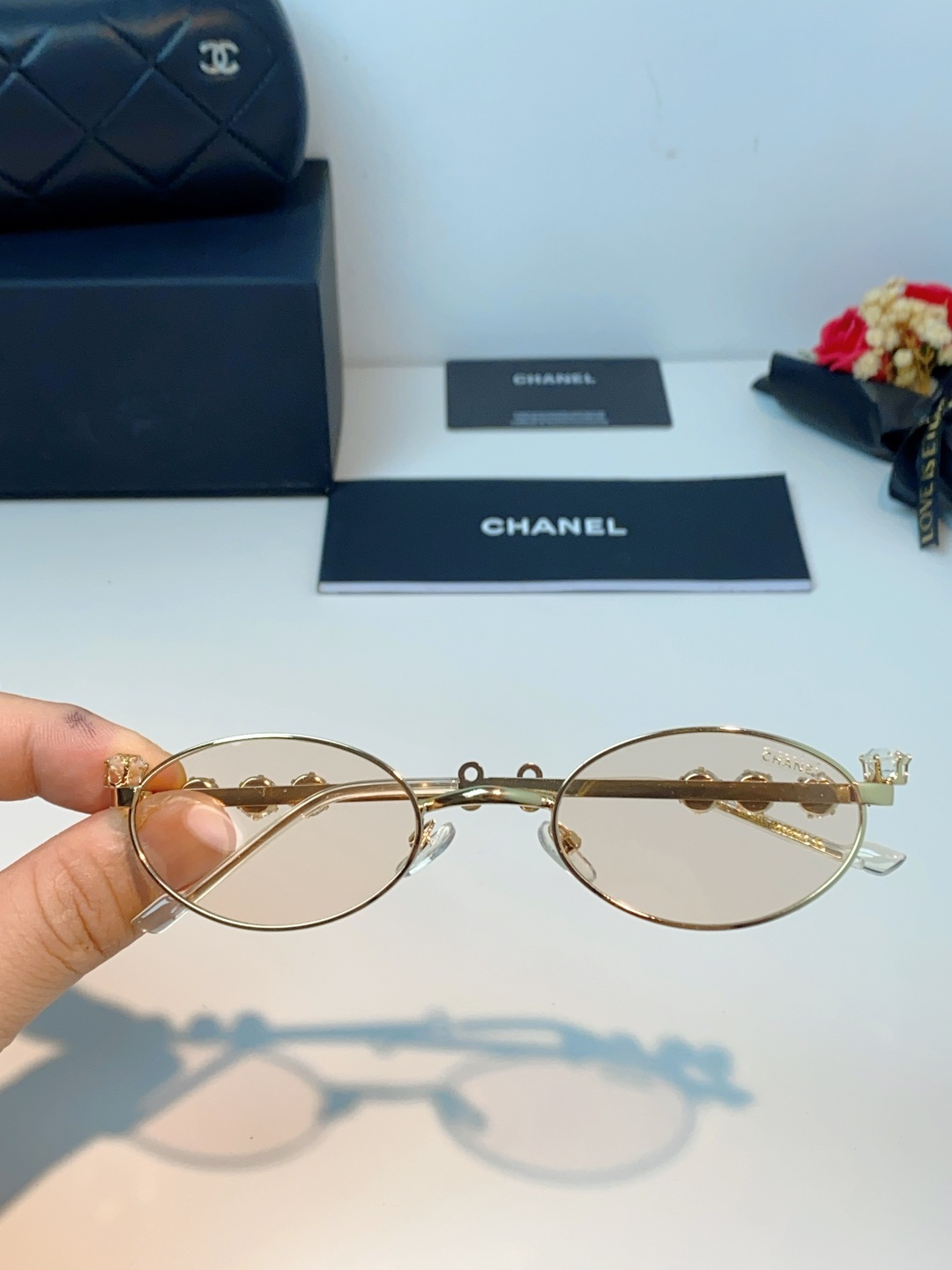 Chanel香奈儿 2026新款宝石系列复古小框椭圆形镶粉钻可配近视防蓝光有质感高级素颜