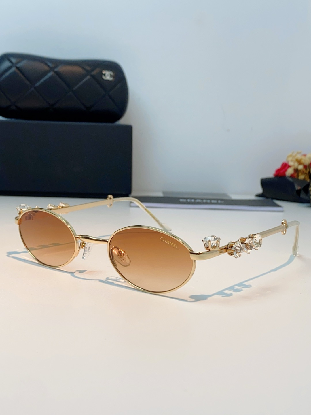 Chanel香奈儿 2026新款宝石系列复古小框椭圆形镶粉钻可配近视防蓝光有质感高级素颜