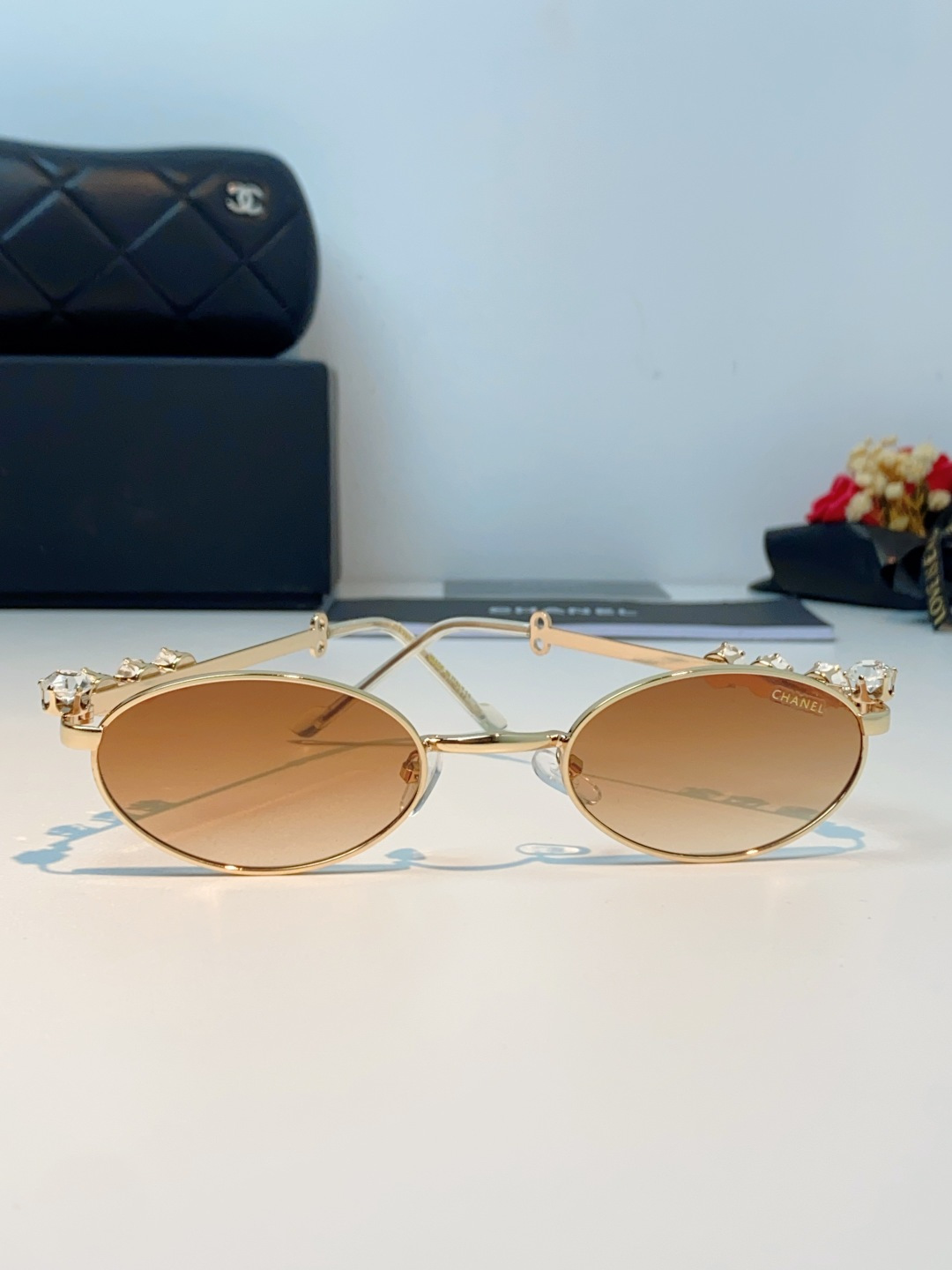 Chanel香奈儿 2026新款宝石系列复古小框椭圆形镶粉钻可配近视防蓝光有质感高级素颜