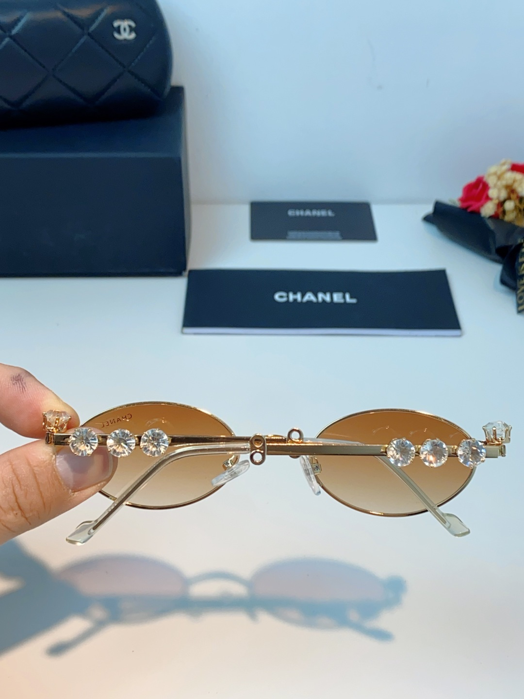 Chanel香奈儿 2026新款宝石系列复古小框椭圆形镶粉钻可配近视防蓝光有质感高级素颜